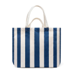 Recycled cotton beach bag with straps and handles 390 g/m² navy-blue colour
