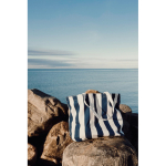 Recycled cotton beach bag with straps and handles 390 g/m² navy-blue colour ambient view 3 