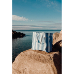 Recycled cotton beach bag with straps and handles 390 g/m² light blue colour ambient view 2