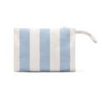 Recycled cotton organiser pouch with zip and handle 390 g/m² light blue colour