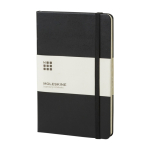 Moleskine large-format notebook with elastic closure, ruled pages black colour