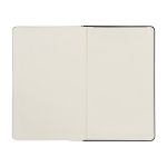 Moleskine large-format notebook with elastic closure, ruled pages black colour third rear view