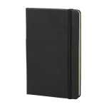 Moleskine large-format notebook with elastic closure, ruled pages black colour third view