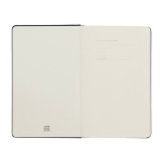 Moleskine large-format notebook with elastic closure, ruled pages black colour third front view