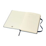 Moleskine large-format notebook with elastic closure, ruled pages blue colour second view