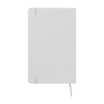 Moleskine large-format notebook with elastic closure, ruled pages white colour second rear view