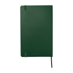 Moleskine large-format notebook with elastic closure, ruled pages green colour second rear view