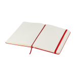 Moleskine large-format notebook with elastic closure, ruled pages dark red colour third view