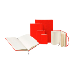 Moleskine large-format notebook with elastic closure, ruled pages dark red colour fifth view