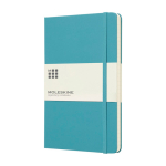 Moleskine large-format notebook with elastic closure, ruled pages pastel blue colour