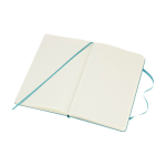 Moleskine large-format notebook with elastic closure, ruled pages pastel blue colour fourth view