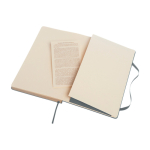 Moleskine large-format notebook with elastic closure, ruled pages blue gray colour second view