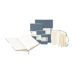 Moleskine large-format notebook with elastic closure, ruled pages blue gray colour fifth view