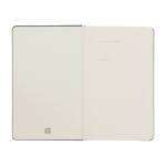 Moleskine large-format notebook with elastic closure, ruled pages blue gray colour third front view