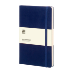 Moleskine large-format notebook with elastic closure, ruled pages ultramarine blue colour
