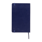 Moleskine large-format notebook with elastic closure, ruled pages ultramarine blue colour second rear view
