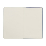 Moleskine large-format notebook with elastic closure, ruled pages ultramarine blue colour third rear view