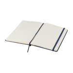 Moleskine large-format notebook with elastic closure, ruled pages ultramarine blue colour second view