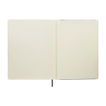 Moleskine Classic soft cover notebook with elastic closure, ruled pages black colour third rear view