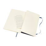 Moleskine Classic lined notebook with ”in case of loss” note blue colour third rear view