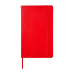 Moleskine Classic lined notebook with ”in case of loss” note dark red colour second front view