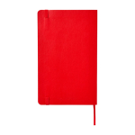 Moleskine Classic lined notebook with ”in case of loss” note dark red colour second rear view