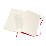 Moleskine Classic lined notebook with ”in case of loss” note dark red colour third rear view