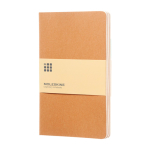Moleskine Cahier notebook with cardboard cover and inner pocket, lined pages brown colour
