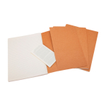 Moleskine Cahier notebook with cardboard cover and inner pocket, lined pages brown colour third view