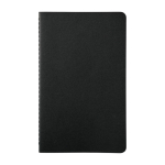 Moleskine Cahier notebook with cardboard cover and inner pocket, lined pages black colour second front view
