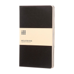 Moleskine Cahier notebook with cardboard cover and inner pocket, lined pages black colour