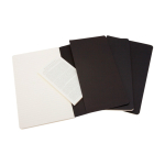 Moleskine Cahier notebook with cardboard cover and inner pocket, lined pages black colour third view
