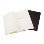 Moleskine Cahier notebook with cardboard cover and inner pocket, lined pages black colour fourth view