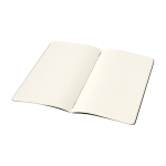 Moleskine Cahier notebook with cardboard cover and inner pocket, lined pages black colour fifth view
