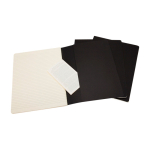 Moleskine Cahier Journal notebook with rounded corners, ruled pages black colour third view