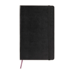 Moleskine Classic notebook with “in case of loss” notice, plain pages black colour second front view