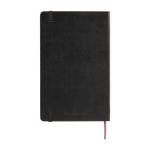 Moleskine Classic notebook with “in case of loss” notice, plain pages black colour second rear view