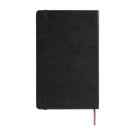Large Moleskine Classic leather-look paper notebook squared pages black colour second rear view