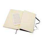 Large Moleskine Classic leather-look paper notebook squared pages black colour third rear view