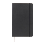 Moleskine Classic soft and flexible cover notebook, squared pages black colour second front view