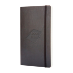 Moleskine Classic soft and flexible cover notebook, squared pages black colour close-up view with logo