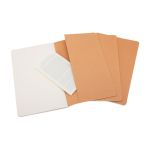 Moleskine Cahier Journal cardboard cover notebook with stitched spine plain pages brown colour third view
