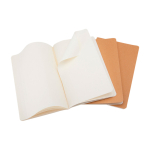 Moleskine Cahier Journal cardboard cover notebook with stitched spine plain pages brown colour fourth view