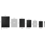 Gift set with hard-cover notebook and black ink pen black colour close-up view 1