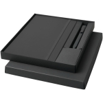 Gift set with hard-cover notebook and black ink pen black colour second view