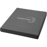Gift set with hard-cover notebook and black ink pen black colour screen printing view