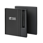 Gift set with hard-cover notebook and black ink pen main view