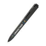Plastic pen with rectangular barrel Moleskine Go Pen black ink black colour pad printing view