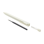 Plastic pen with rectangular barrel Moleskine Go Pen black ink white colour second view