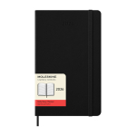 Leather-look paper diary with daily view and hard cover Moleskine black colour